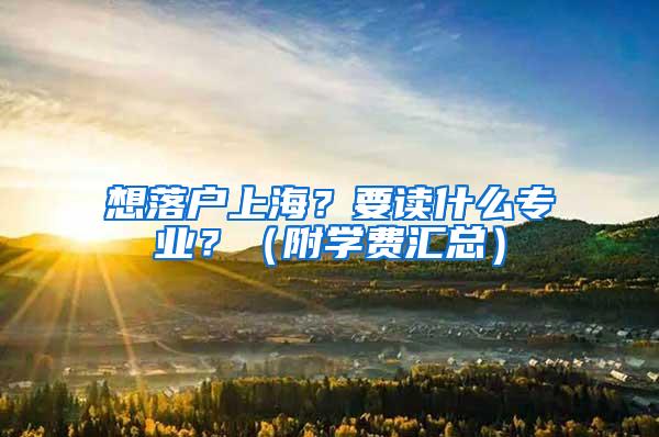 想落户上海？要读什么专业？（附学费汇总）