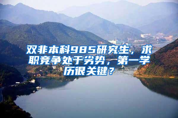 双非本科985研究生，求职竞争处于劣势，第一学历很关键？