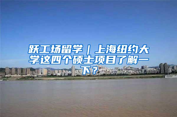 跃工场留学｜上海纽约大学这四个硕士项目了解一下？