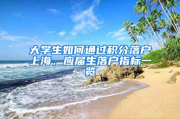 大学生如何通过积分落户上海，应届生落户指标一览