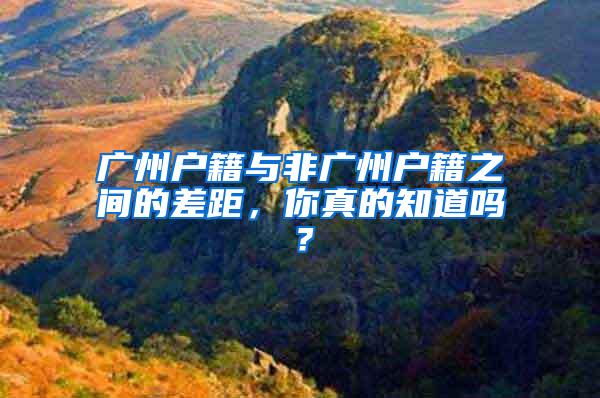 广州户籍与非广州户籍之间的差距，你真的知道吗？