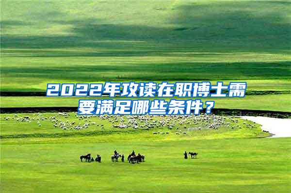 2022年攻读在职博士需要满足哪些条件？