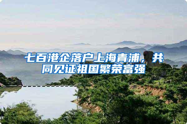 七百港企落户上海青浦，共同见证祖国繁荣富强