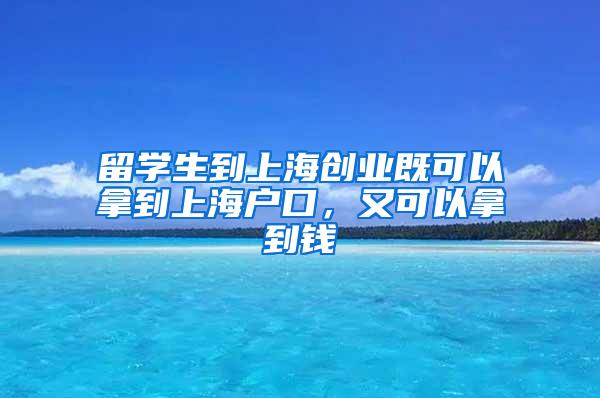 留学生到上海创业既可以拿到上海户口，又可以拿到钱