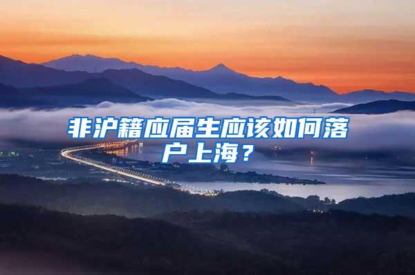 非沪籍应届生应该如何落户上海？