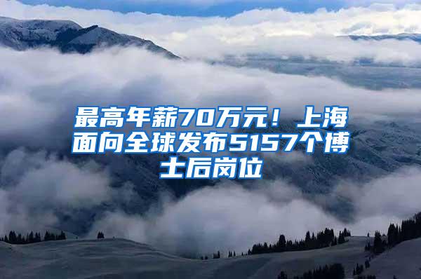 最高年薪70万元！上海面向全球发布5157个博士后岗位