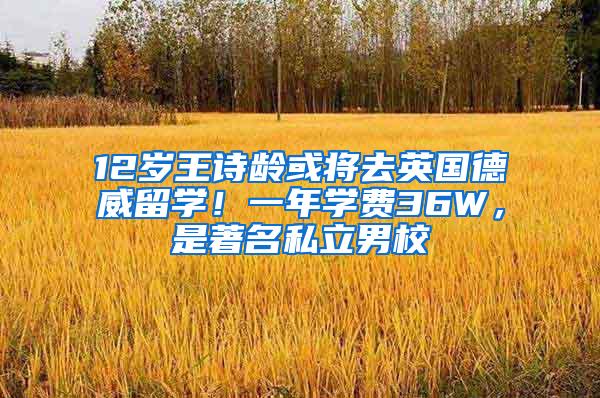 12岁王诗龄或将去英国德威留学！一年学费36W，是著名私立男校
