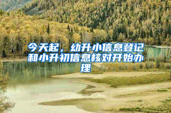 今天起，幼升小信息登记和小升初信息核对开始办理