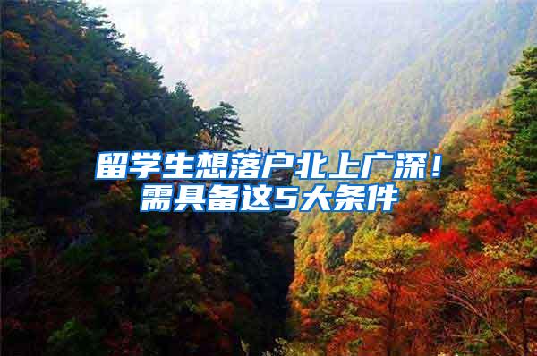 留学生想落户北上广深！需具备这5大条件