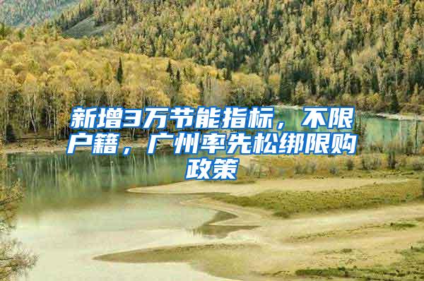 新增3万节能指标，不限户籍，广州率先松绑限购政策