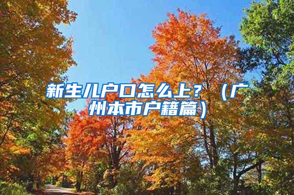 新生儿户口怎么上？（广州本市户籍篇）