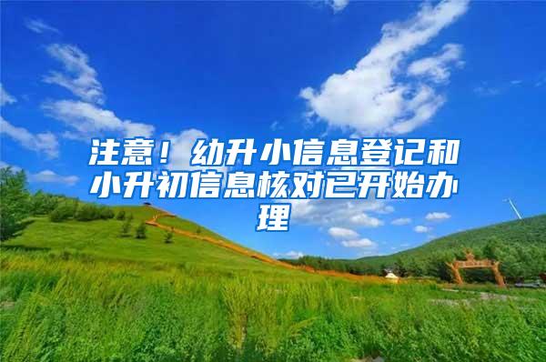 注意！幼升小信息登记和小升初信息核对已开始办理