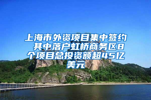 上海市外资项目集中签约 其中落户虹桥商务区8个项目总投资额超45亿美元