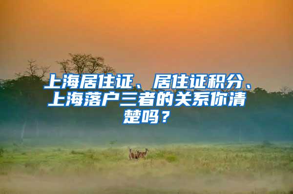 上海居住证、居住证积分、上海落户三者的关系你清楚吗？