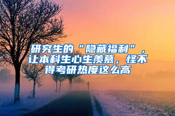 研究生的“隐藏福利”，让本科生心生羡慕，怪不得考研热度这么高
