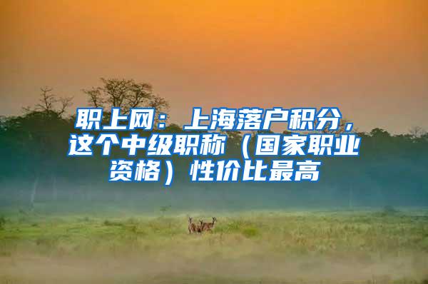职上网：上海落户积分，这个中级职称（国家职业资格）性价比最高