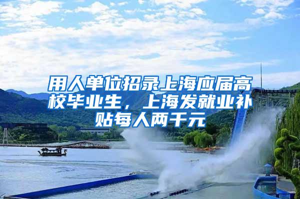 用人单位招录上海应届高校毕业生，上海发就业补贴每人两千元