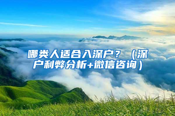 哪类人适合入深户？（深户利弊分析+微信咨询）