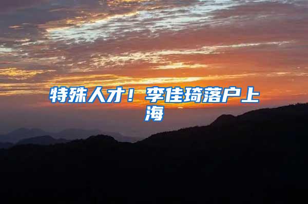 特殊人才！李佳琦落户上海
