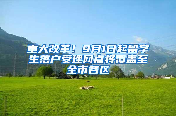 重大改革！9月1日起留学生落户受理网点将覆盖至全市各区