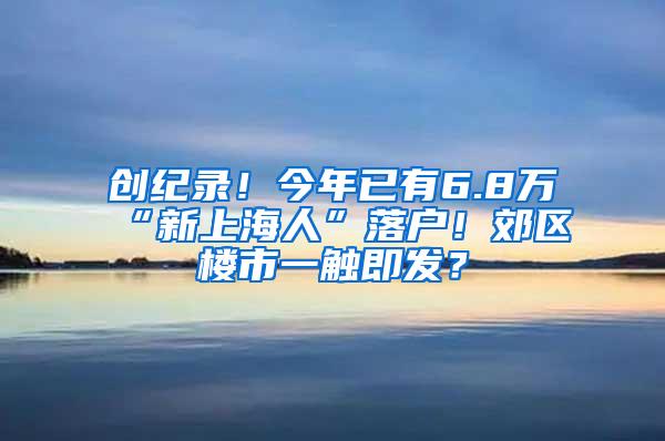 创纪录！今年已有6.8万“新上海人”落户！郊区楼市一触即发？