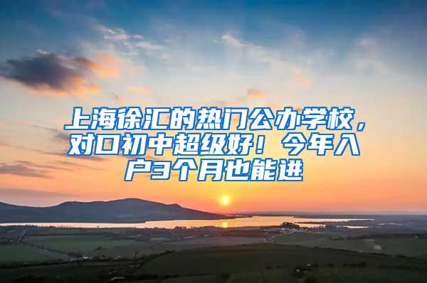 上海徐汇的热门公办学校，对口初中超级好！今年入户3个月也能进