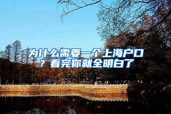 为什么需要一个上海户口？看完你就全明白了