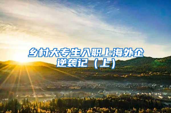 乡村大专生入职上海外企逆袭记（上）