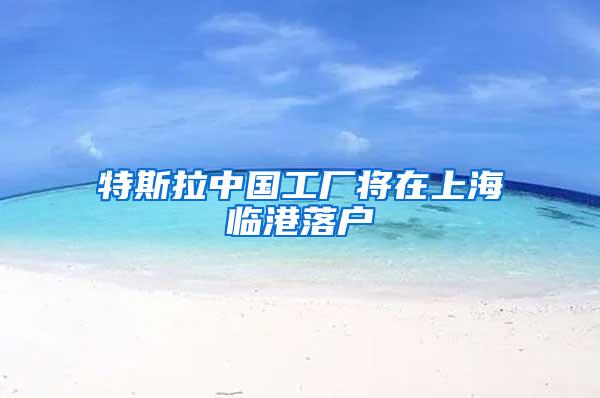 特斯拉中国工厂将在上海临港落户