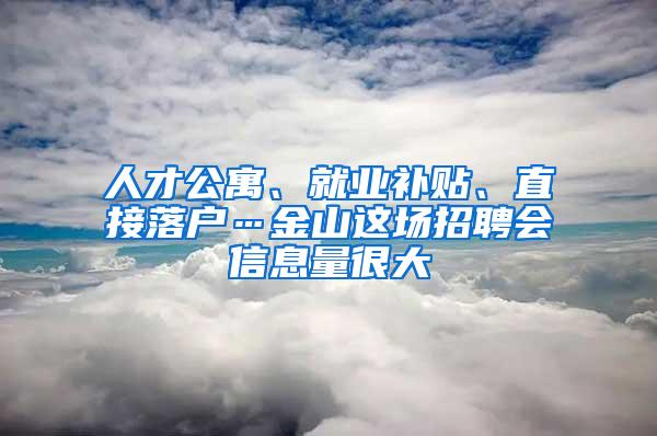 人才公寓、就业补贴、直接落户…金山这场招聘会信息量很大