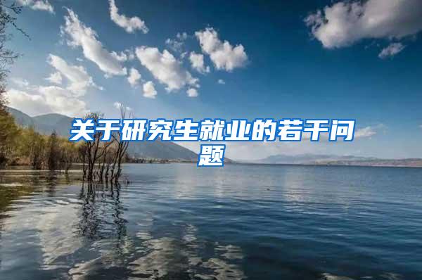 关于研究生就业的若干问题