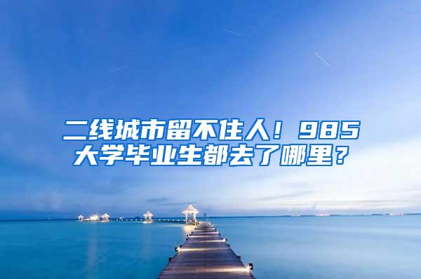 二线城市留不住人！985大学毕业生都去了哪里？