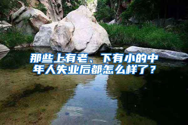 那些上有老、下有小的中年人失业后都怎么样了？
