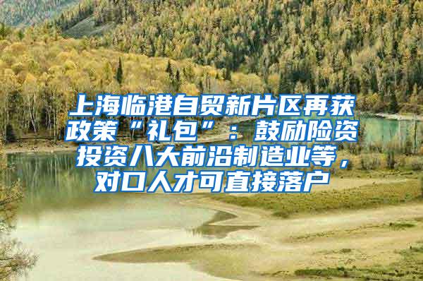 上海临港自贸新片区再获政策“礼包”：鼓励险资投资八大前沿制造业等，对口人才可直接落户