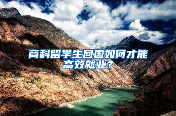 商科留学生回国如何才能高效就业？