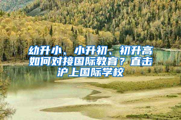 幼升小、小升初、初升高如何对接国际教育？直击沪上国际学校