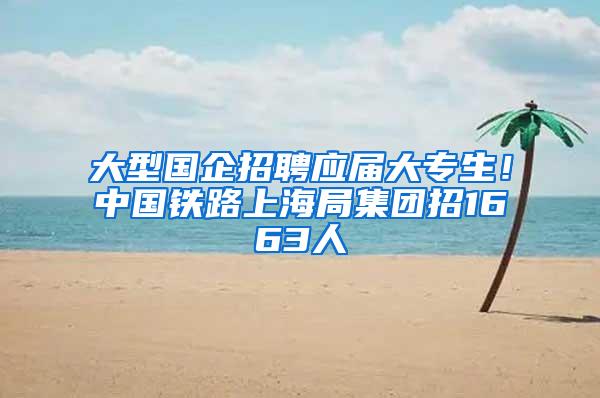 大型国企招聘应届大专生！中国铁路上海局集团招1663人
