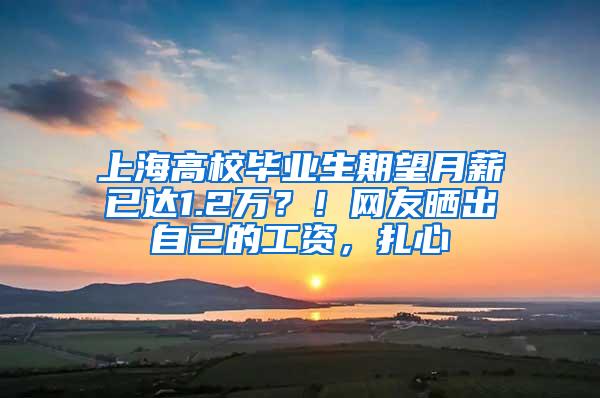 上海高校毕业生期望月薪已达1.2万？！网友晒出自己的工资，扎心