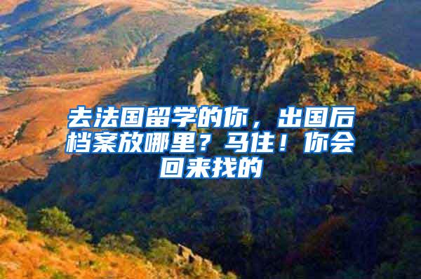 去法国留学的你，出国后档案放哪里？马住！你会回来找的
