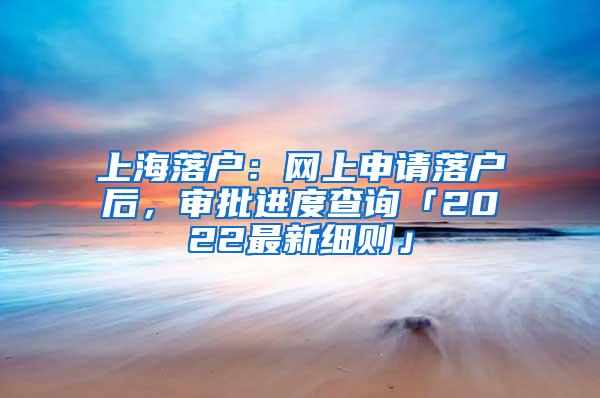 上海落户：网上申请落户后，审批进度查询「2022最新细则」
