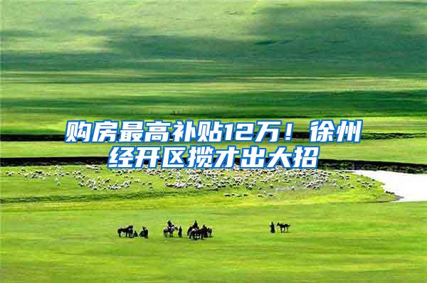 购房最高补贴12万！徐州经开区揽才出大招