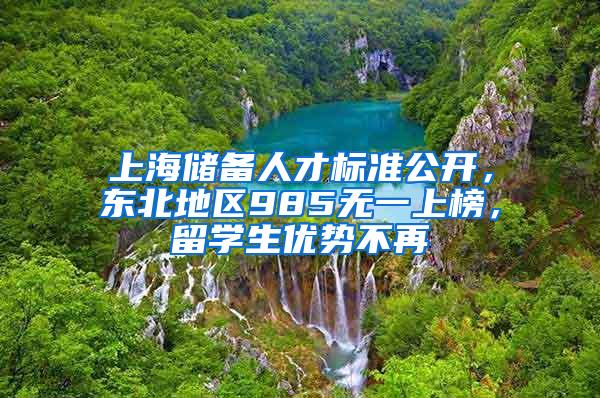 上海储备人才标准公开，东北地区985无一上榜，留学生优势不再