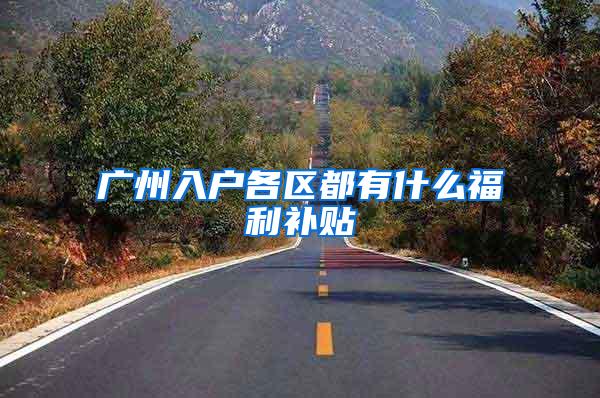 广州入户各区都有什么福利补贴