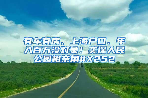 有车有房、上海户口、年入百万没对象！实探人民公园相亲角#X252