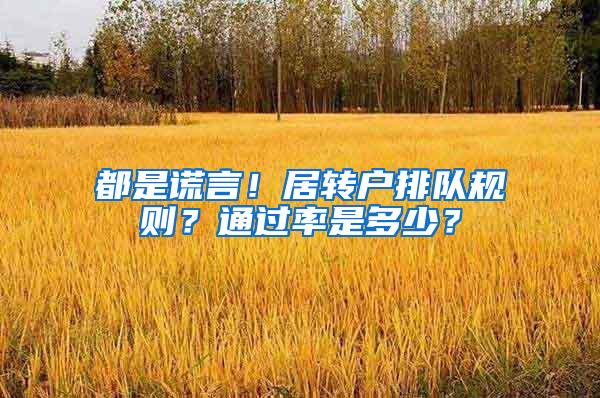 都是谎言！居转户排队规则？通过率是多少？