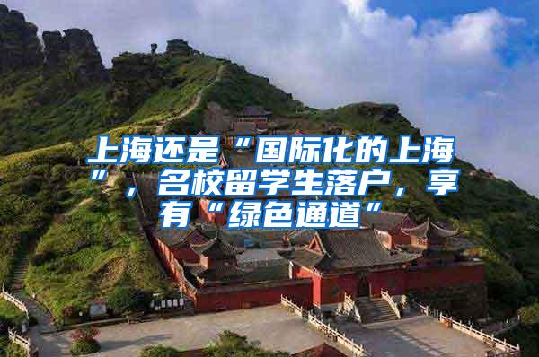 上海还是“国际化的上海”，名校留学生落户，享有“绿色通道”
