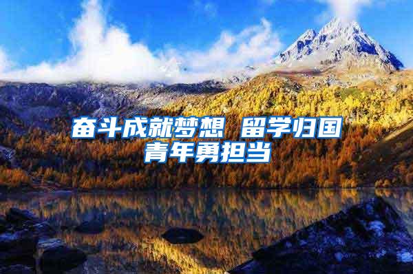 奋斗成就梦想 留学归国青年勇担当
