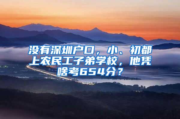 没有深圳户口，小、初都上农民工子弟学校，他凭啥考654分？