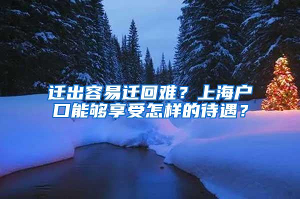 迁出容易迁回难？上海户口能够享受怎样的待遇？