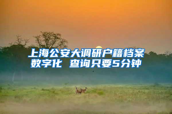 上海公安大调研户籍档案数字化 查询只要5分钟